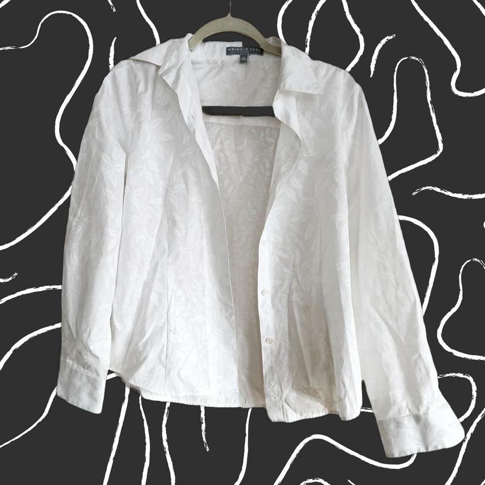 Vintage white printed button up